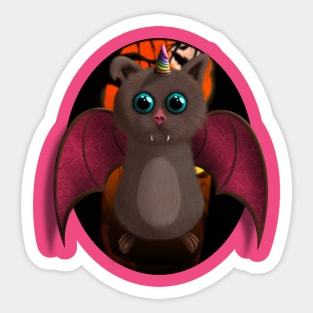 Baby Vampire Bat Unicorn Sticker